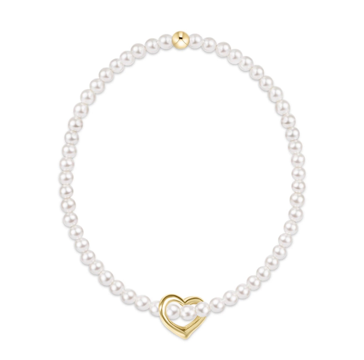 Enewton EGIRL “Classic Pearl” 3mm Bead Bracelet- Love Gold Charm