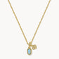 Kendra Scott Mini Elisa Dira Necklace-Gold/Lab Grown Blue Opal