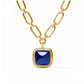 Julie Vos “Sahara” Statement Necklace - Gold/Iridescent Sapphire Blue