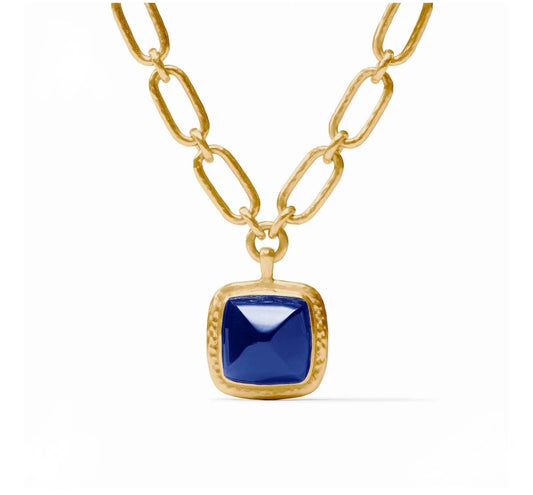 Julie Vos “Sahara” Statement Necklace - Gold/Iridescent Sapphire Blue
