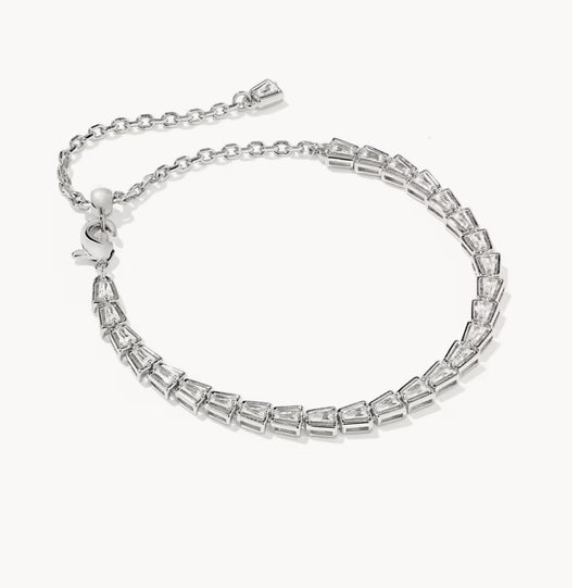 Kendra Scott Bella Tennis Bracelet- Silver White CZ