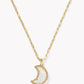 Kendra Scott Moon Short Pendant Necklace-Gold White Opalescent Resin