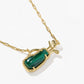Kendra Scott Golf Short Pendant Necklace-Gold Green Malachite