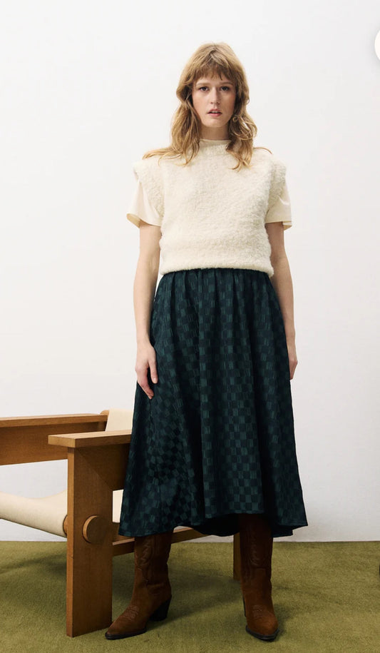 FRNCH "Emanuelle" Skirt-Vert Foret (Forest Green)