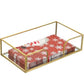 Gold Edge Glass Guest Napkin Caddy-Rectangle
