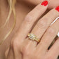 Melinda Maria “Knot Crossed” Ring- Gold/White CZ