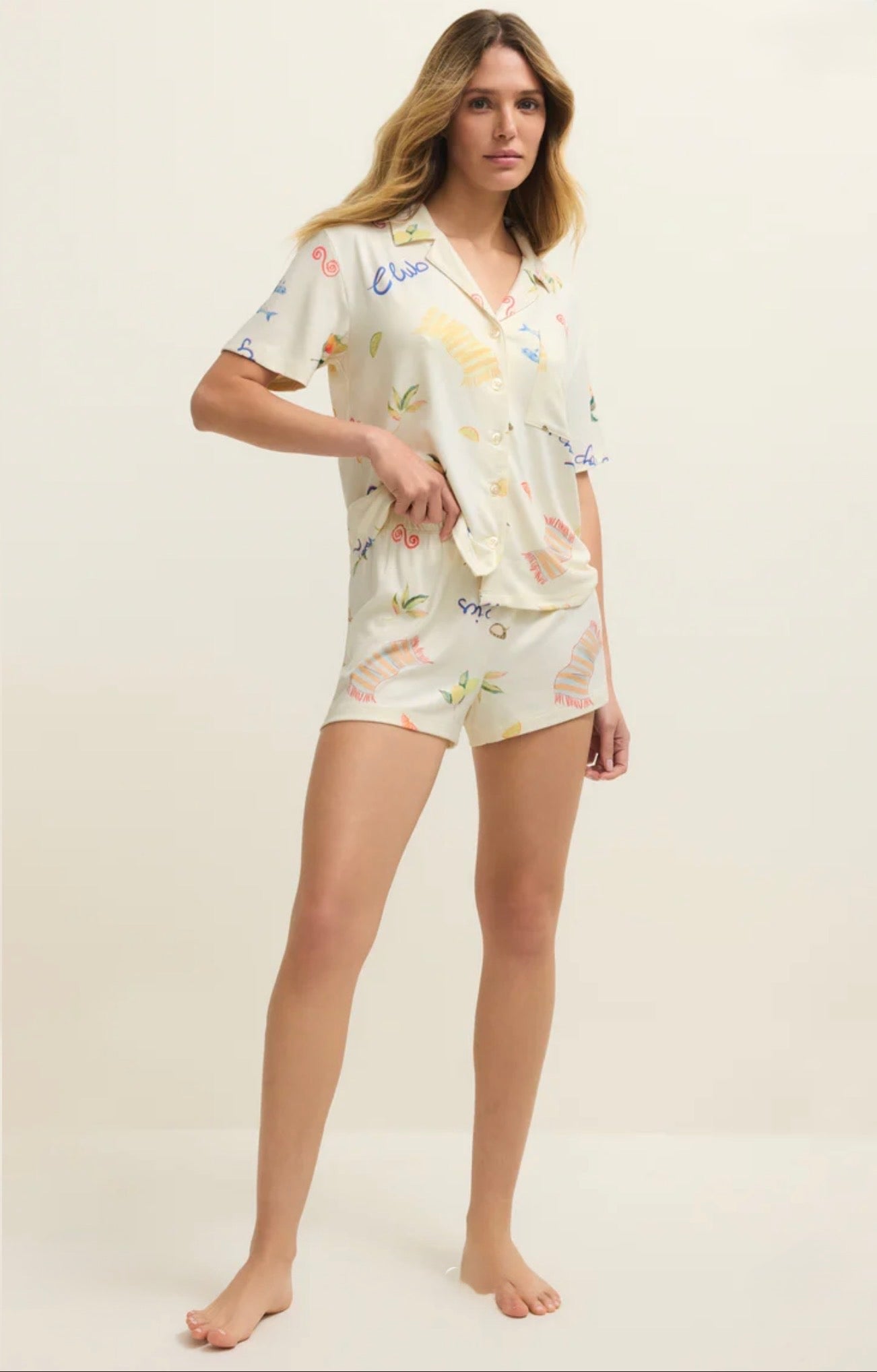 Z Supply Beach Days PJ Top-Vanilla Ice