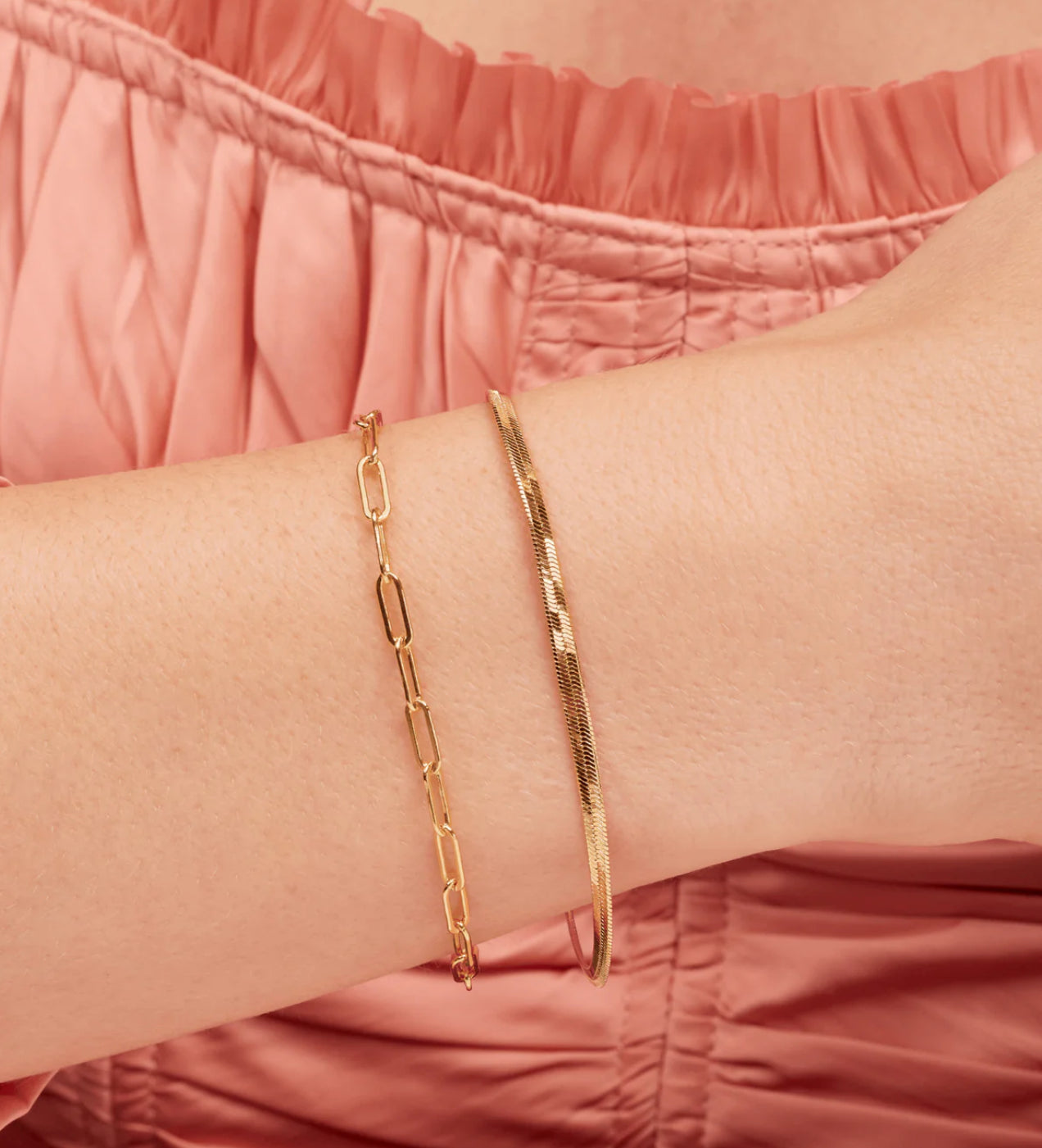 LeMel Paperclip ‘M’ Bracelet- Gold