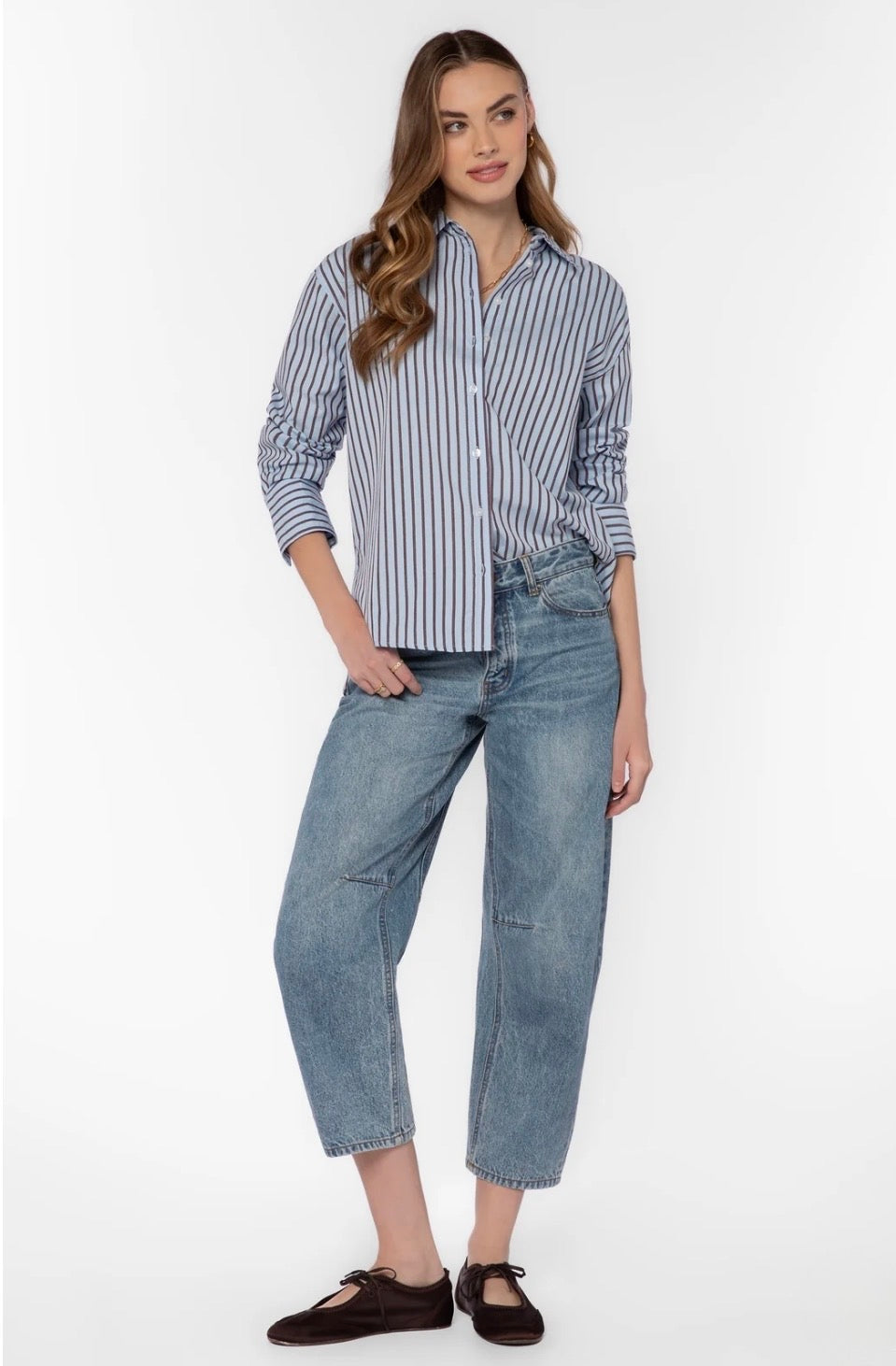 Velvet Heart "Pemberly" Top-Bluebird Stripe