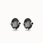 Uno de 50 “Ser Deslumbrante” (be stunning) Stud Earrings-Silver/Black