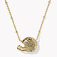 Kendra Scott Football Helmet Pendant Necklace-Gold/Ivory MOP