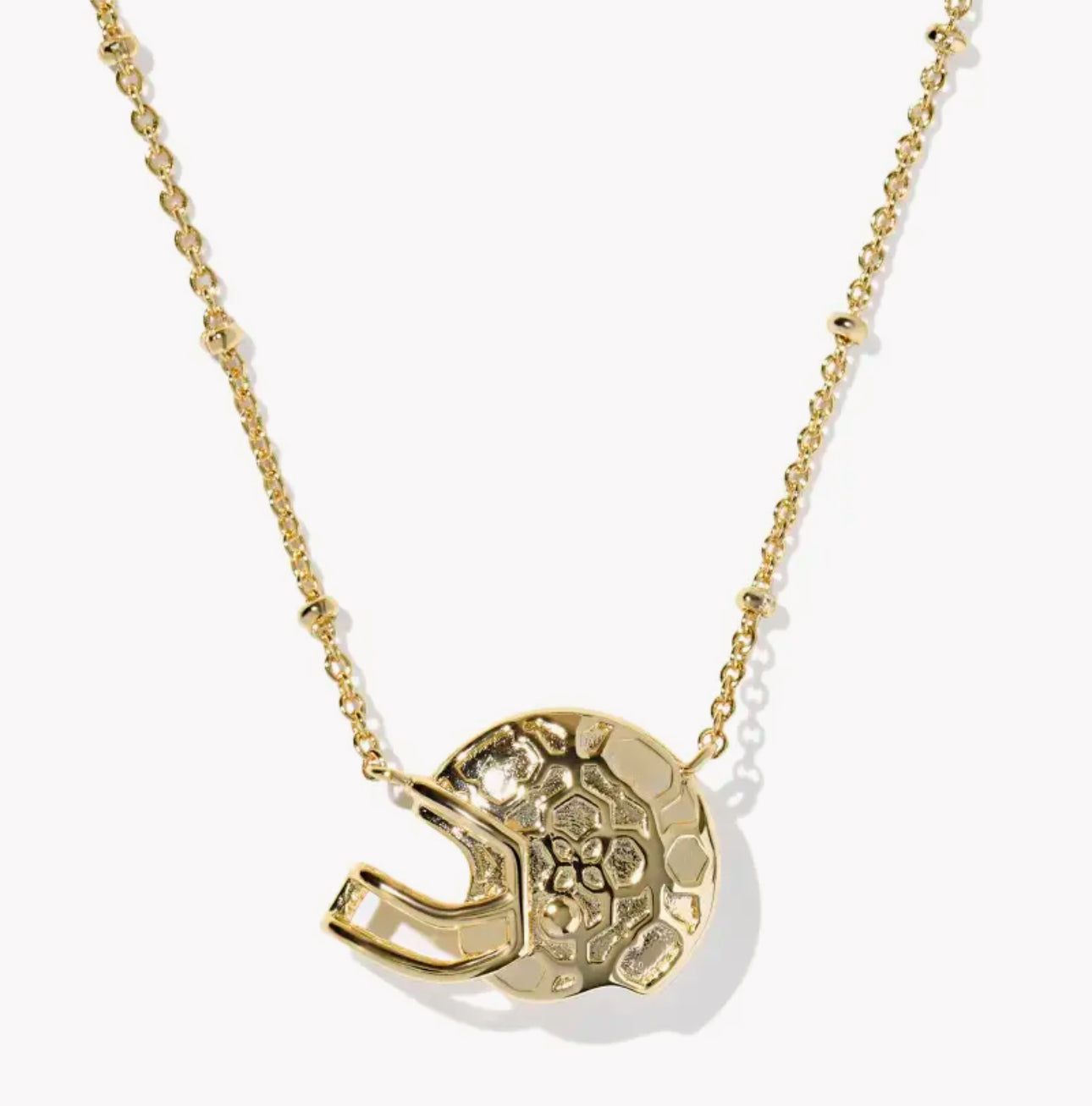 Kendra Scott Football Helmet Pendant Necklace-Gold/Ivory MOP