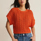Z Supply Ballast Cropped Crochet Top-Tiger Lily