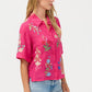 Johnny Was Relaxed Kimono Shirt-Pink Peacock