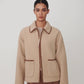 Varley “Ruiko” Zip Through Fleece-Light Taupe