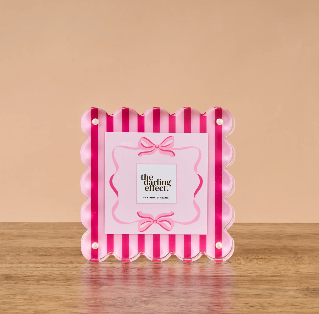 The Darling Effect Square Scalloped Acrylic Frame-Sweetheart Stripe - Thumbnail 2