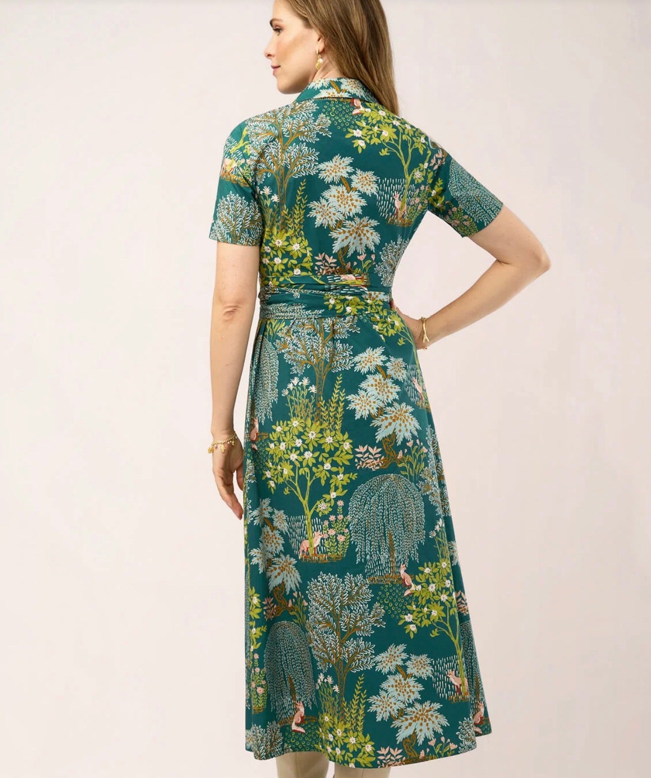 Spartina 449 “Kristen” Midi Dress - Heritage Landscape Evergreen