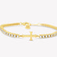 Rizen Luminous Cross Tennis Bracelet-Gold