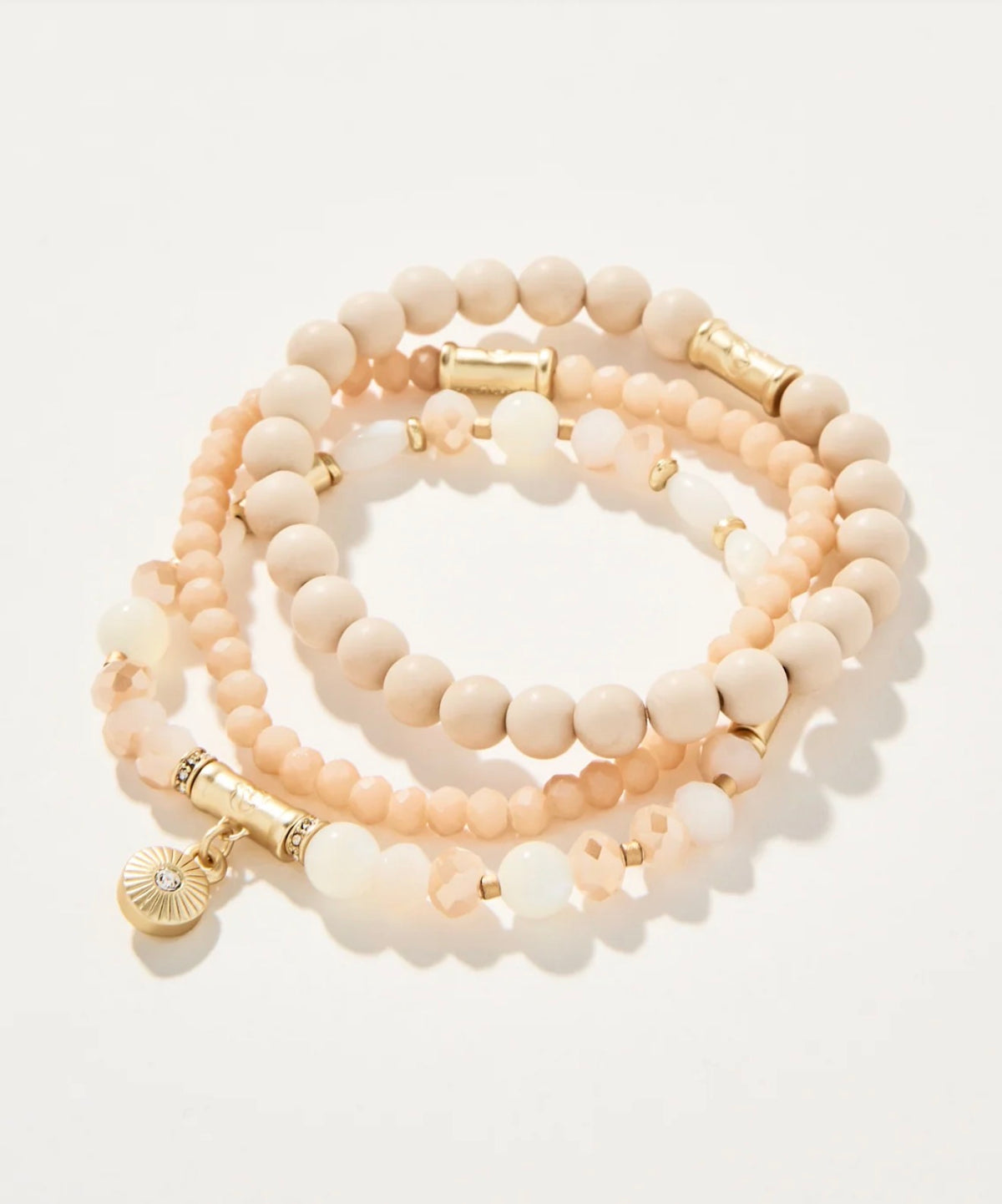Spartina 449 Sparkle Stretch Bracelet Stack- Cream