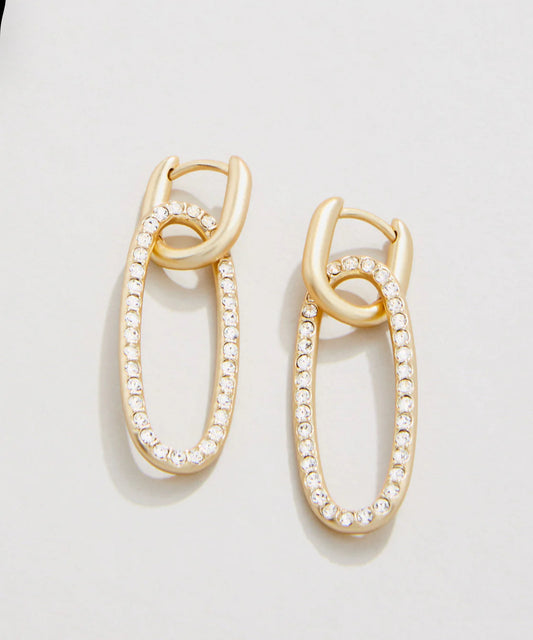 Spartina 449 Hudson Convertible Hoop Earrings-Crystal/Gold