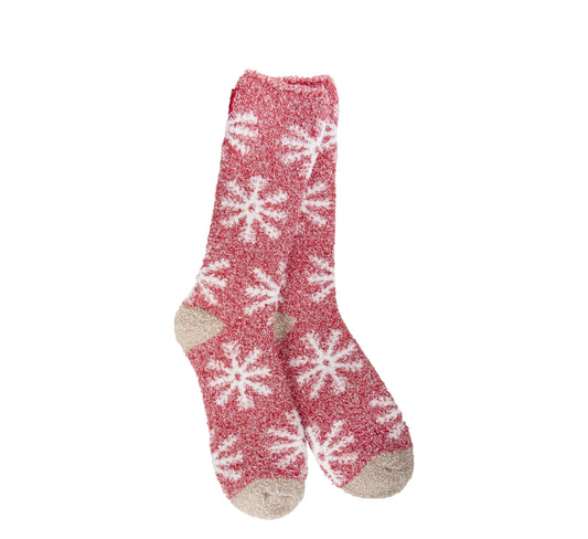 Crescent Sock Co. "Snowflakes" -Red