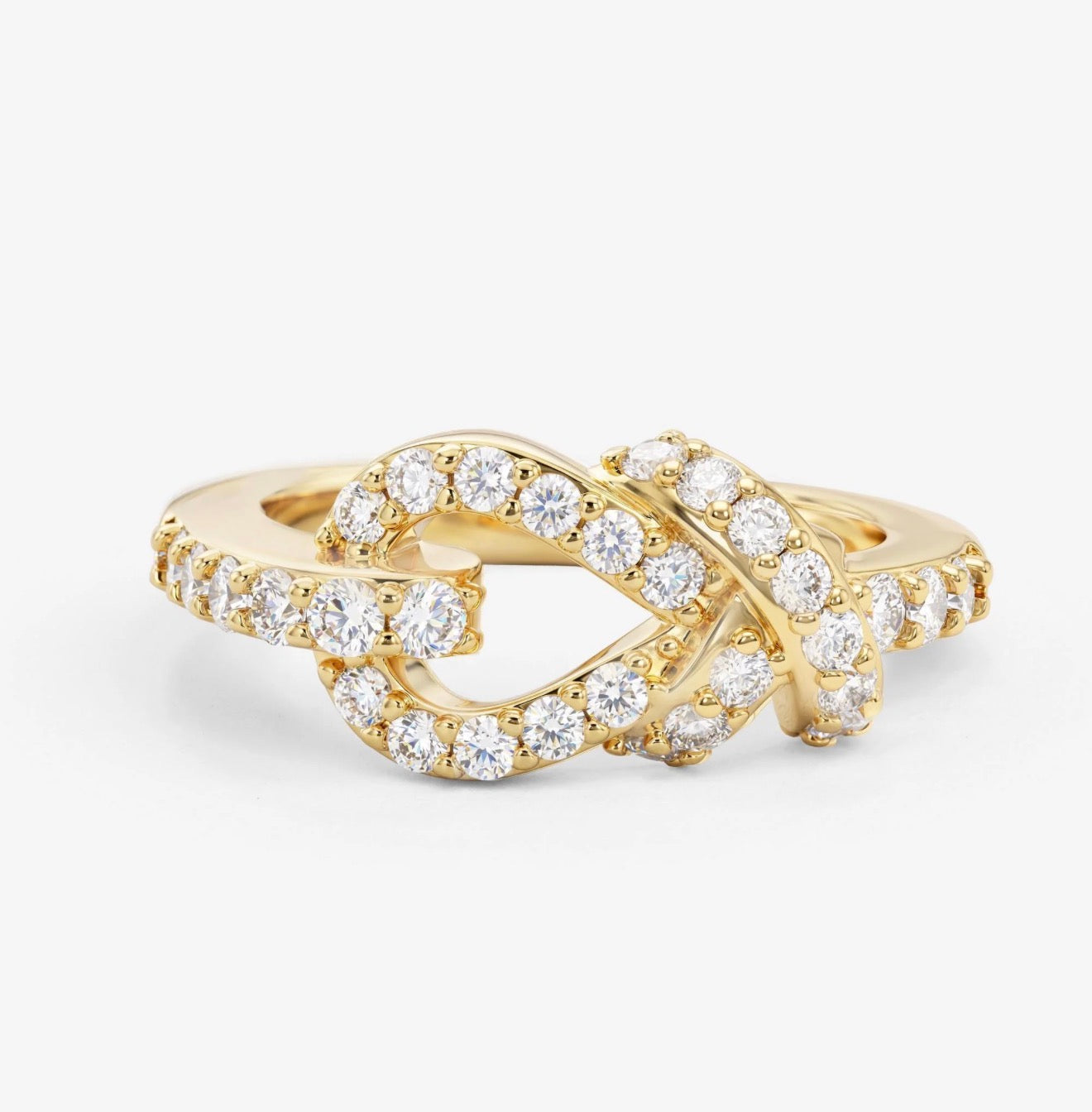 Melinda Maria “Knot” Ring- Gold/White CZ