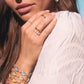 Kendra Scott Adriana Scallop Frame Delicate Chain Bracelet-Gold Sky Blue Iridescent Abalone