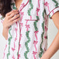 Printfresh "Ribbons & Bows" Organic Pima Modal Knit Short PJ Set-Vanilla Cream