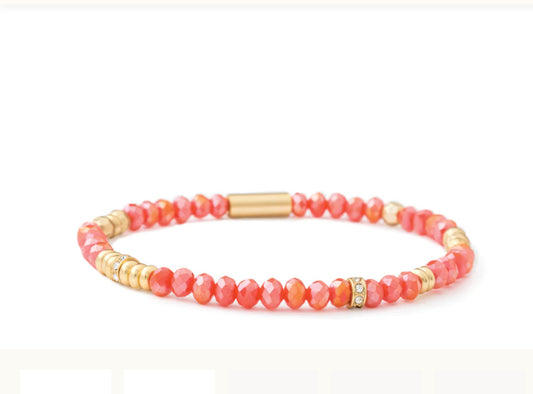 Spartina 449 Stretch Bracelet 4mm-Coral