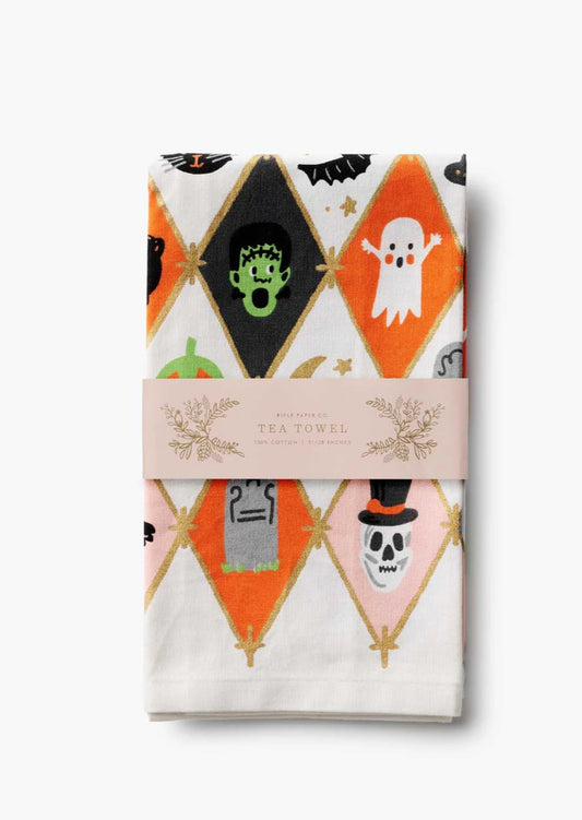 Rifle Paper Co. "Halloween Argyle" Tea Towel