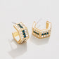Spartina 449 Watson Hoop Earrings-Crystal/Gold