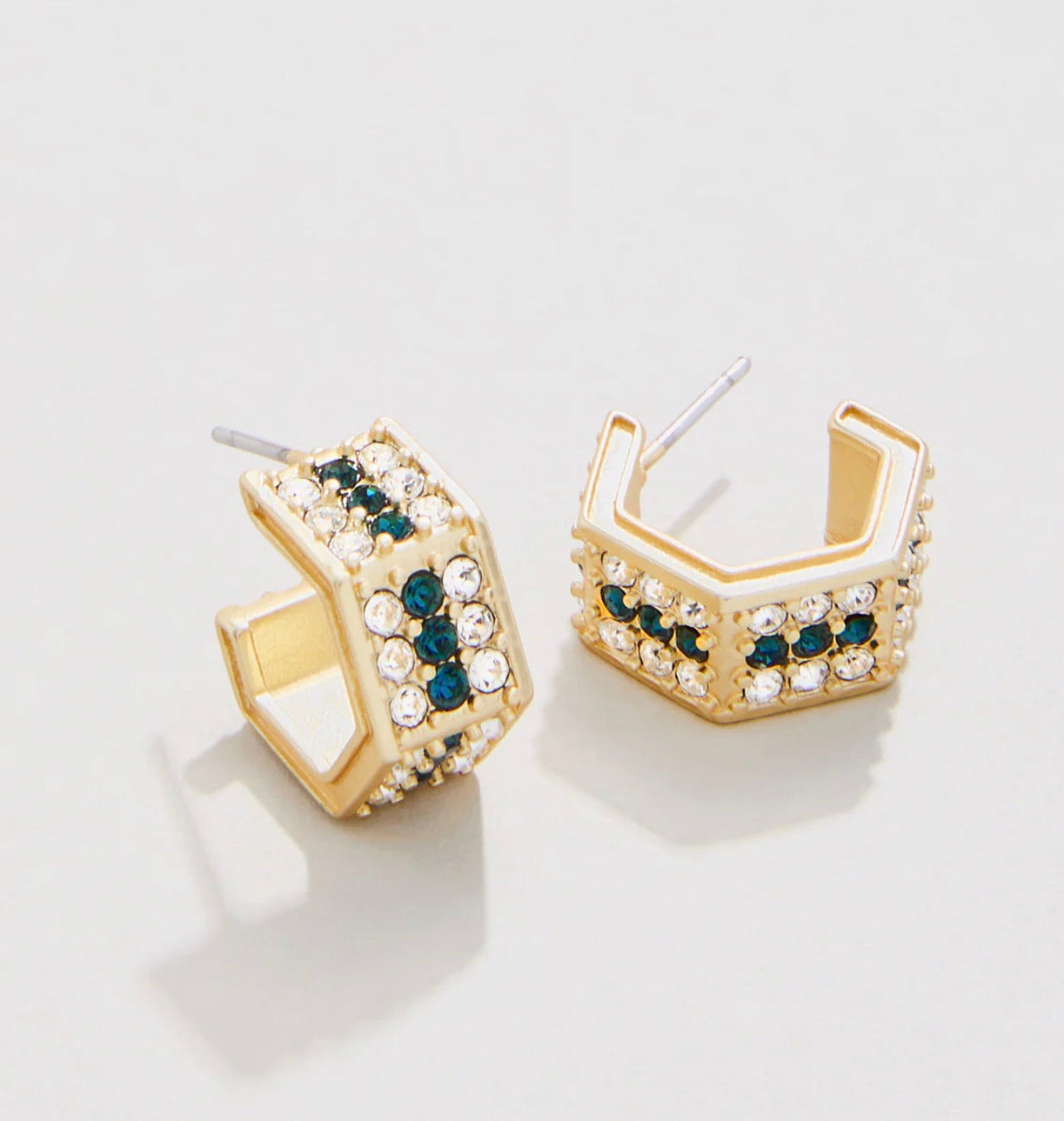 Spartina 449 Watson Hoop Earrings-Crystal/Gold
