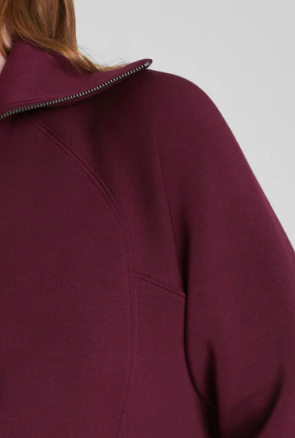 Spanx AirEssentials Half Zip-Plum Berry