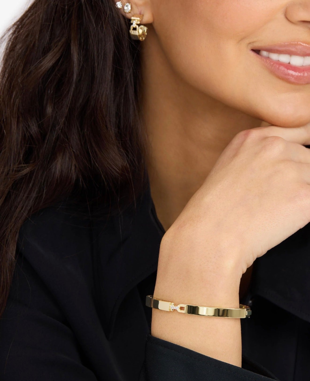 Melinda Maria “Ashley” Lock Cuff-Gold/White