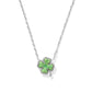 Kendra Scott Clover Short Pendant Necklace-Silver Lime Green Magnasite