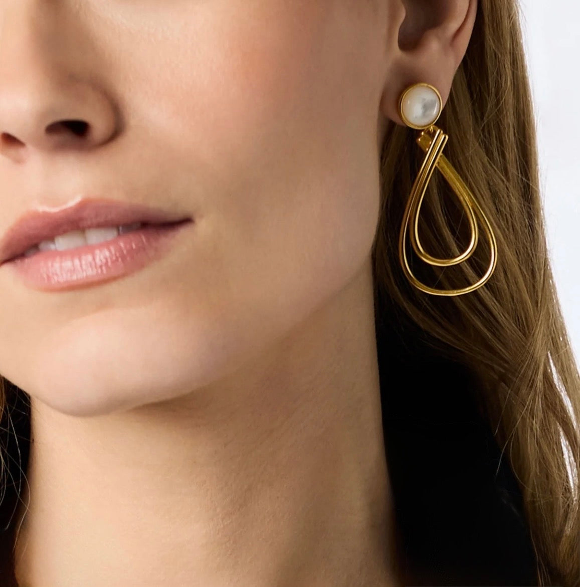 Julie Vos “Essex” Stone Earring - Gold/MOP