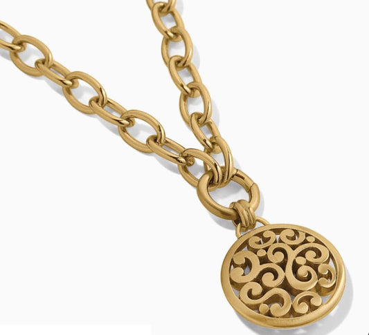 Brighton Contempo Medallion Charm Necklace-Gold