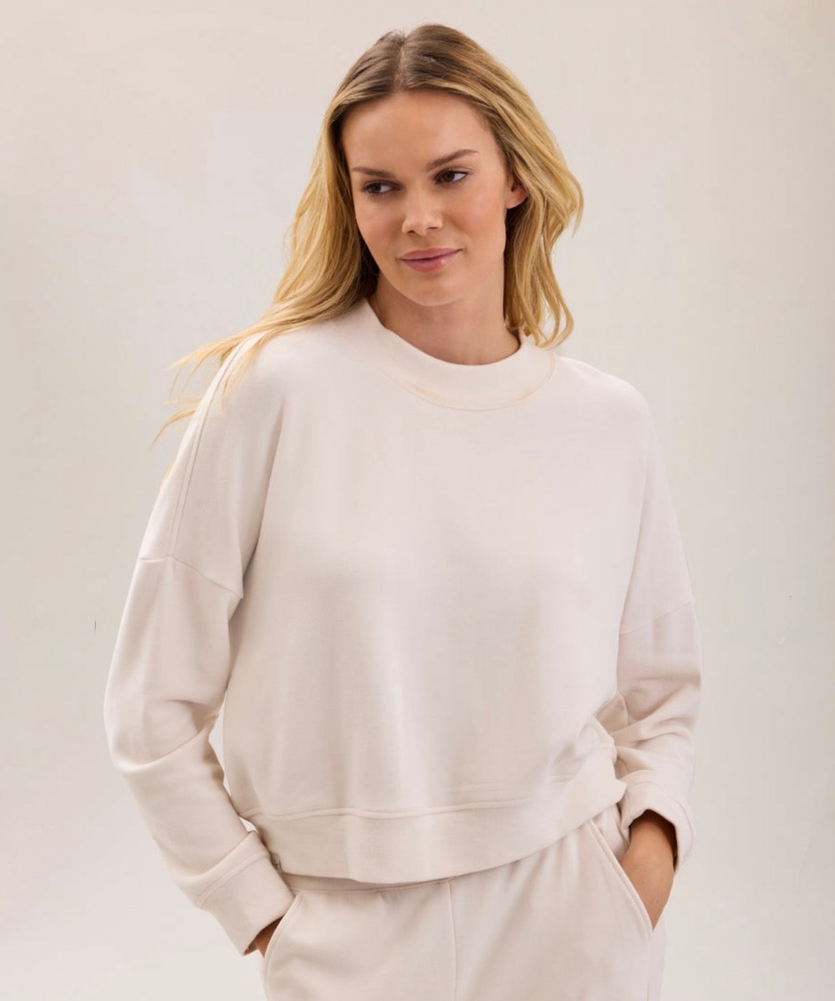 Barefoot Dreams Brushed Fleece Pullover-Sand Dune