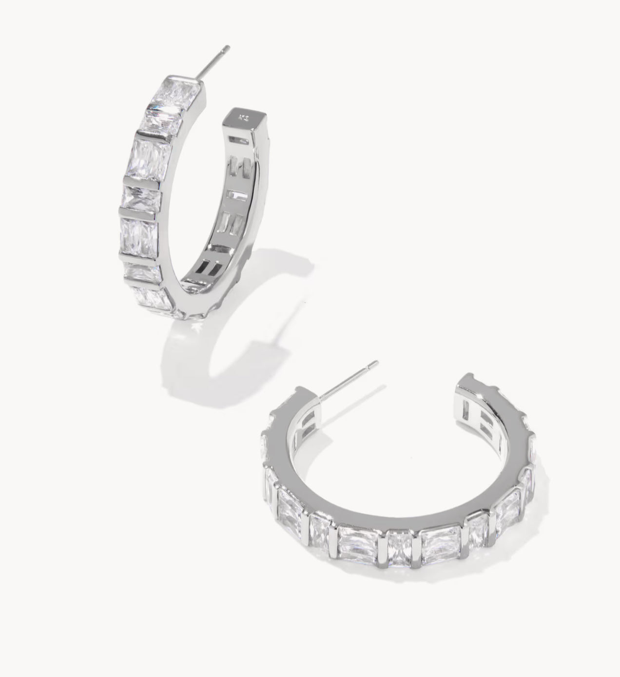 Kendra Scott Jamie Hoop Earring- Silver White CZ