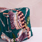 Printfresh "Champagne & Cavier" Quilted Pouch-Peacock Feather
