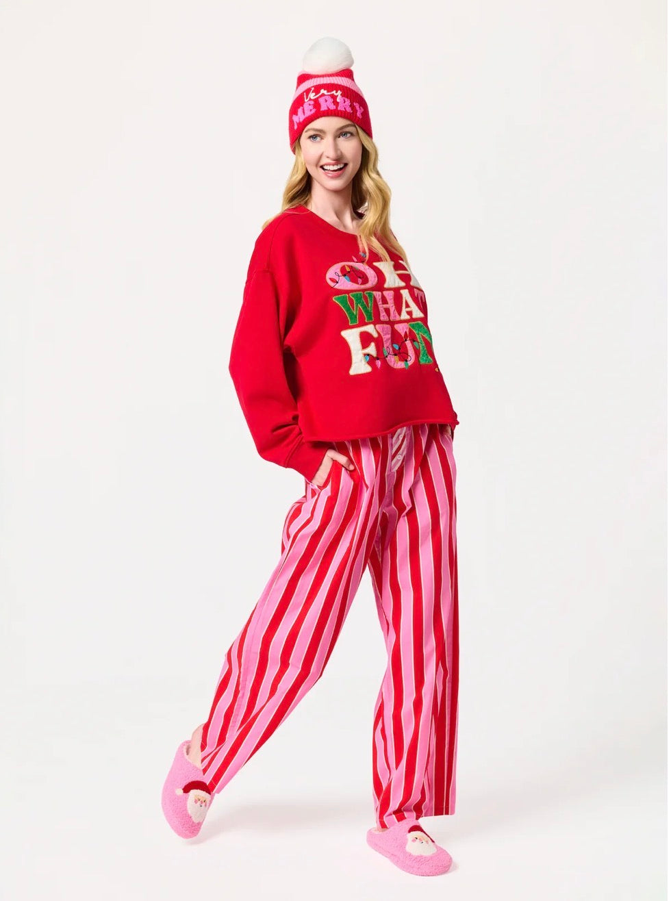 Shiraleah "Oh What Fun" Lounge Sweatshirt-Red