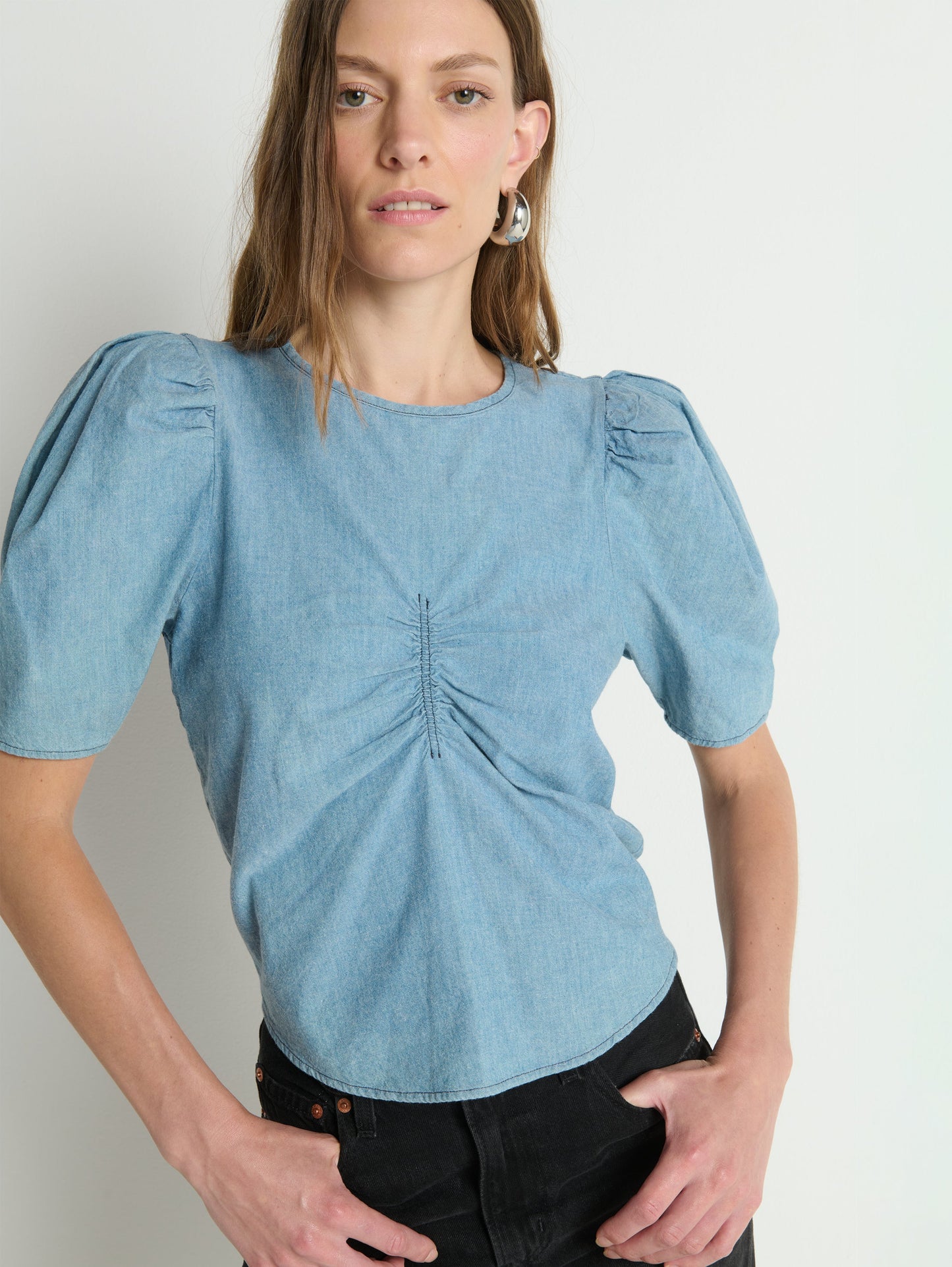 Nation LTD "Cecily" Babydoll Top-Chambray