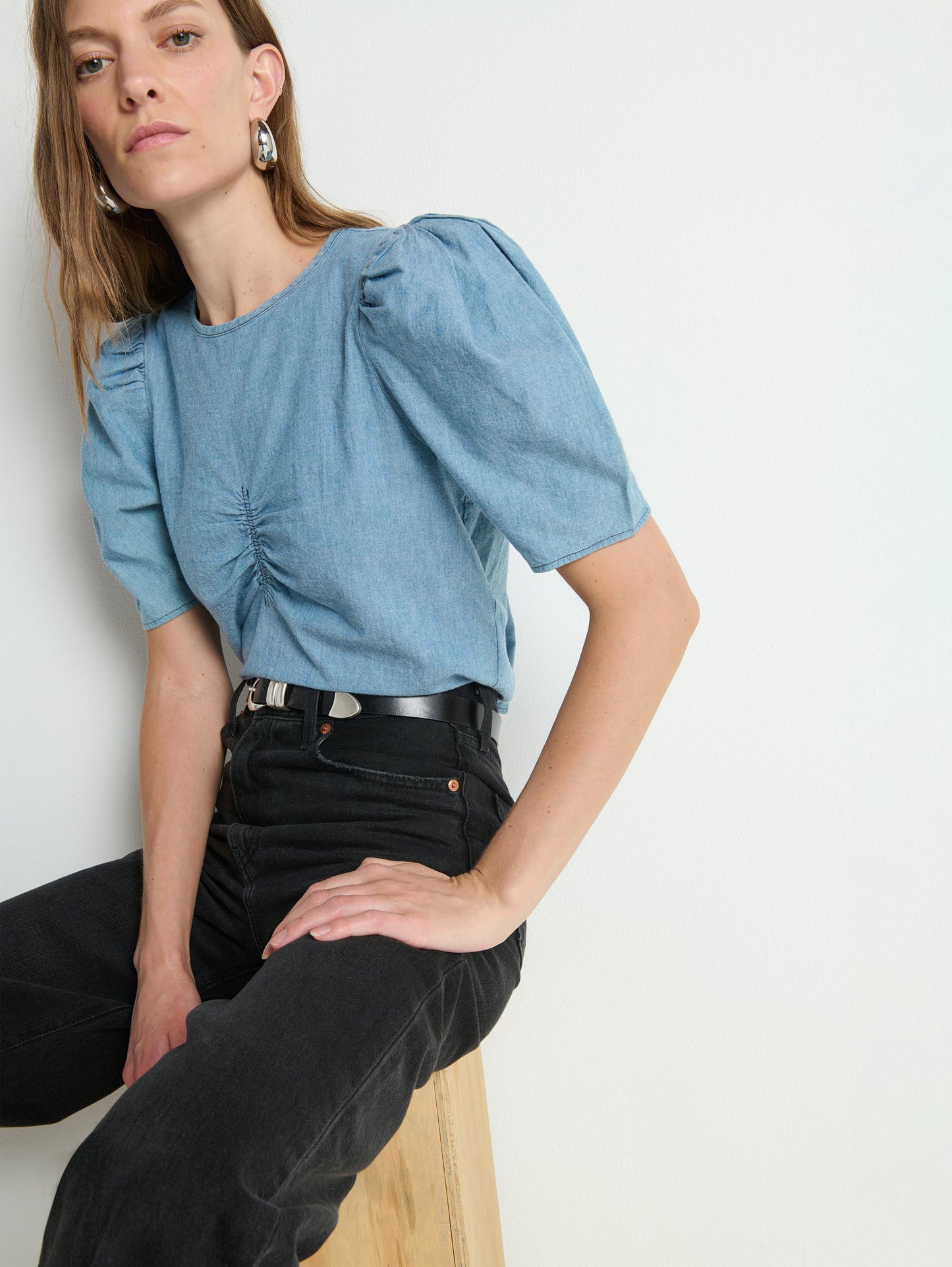 Nation LTD "Cecily" Babydoll Top-Chambray