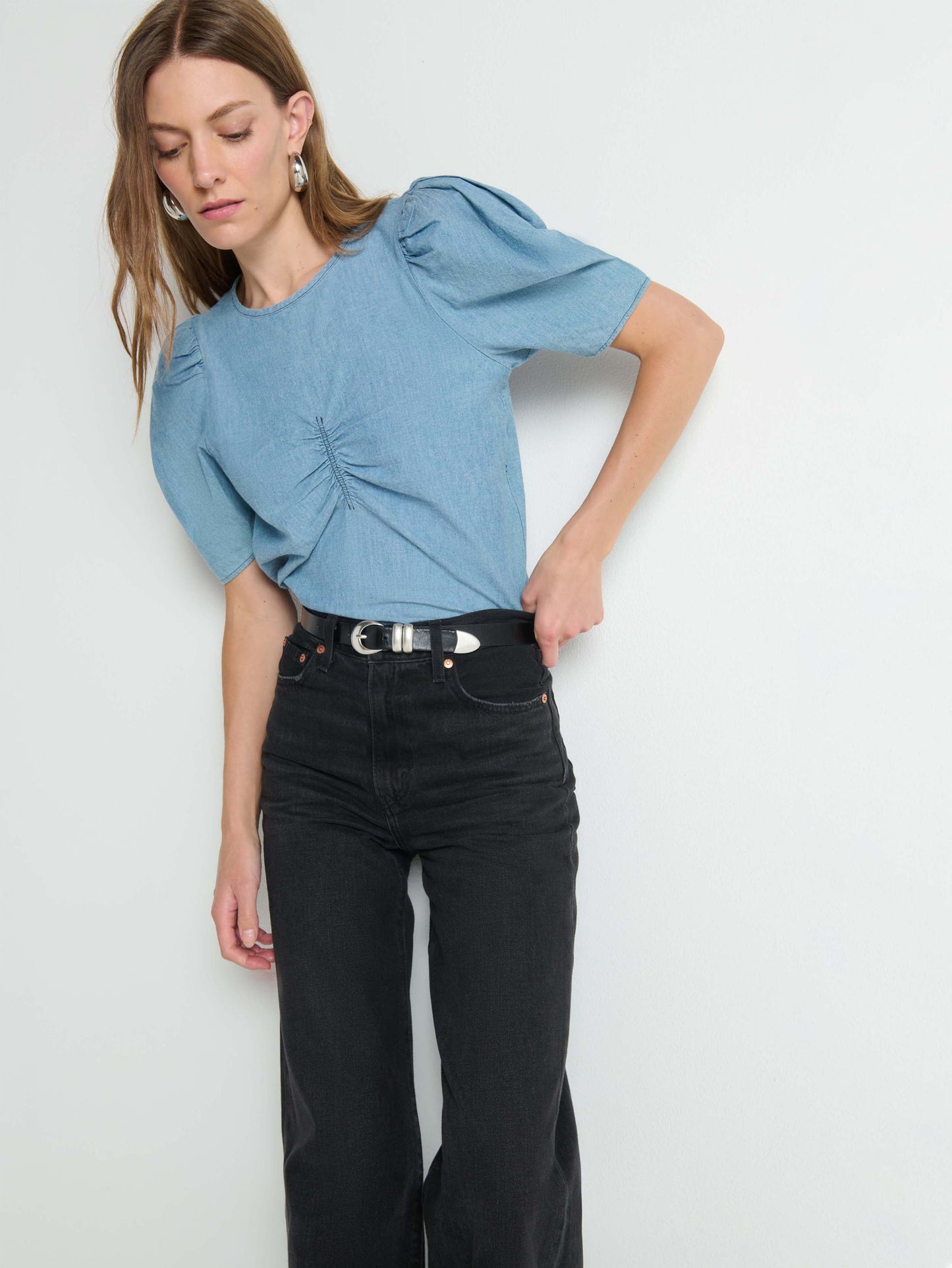 Nation LTD "Cecily" Babydoll Top-Chambray