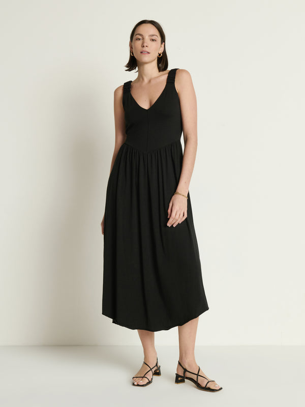 Nation LTD “Celine” Tank Midi Dress - Jet Black