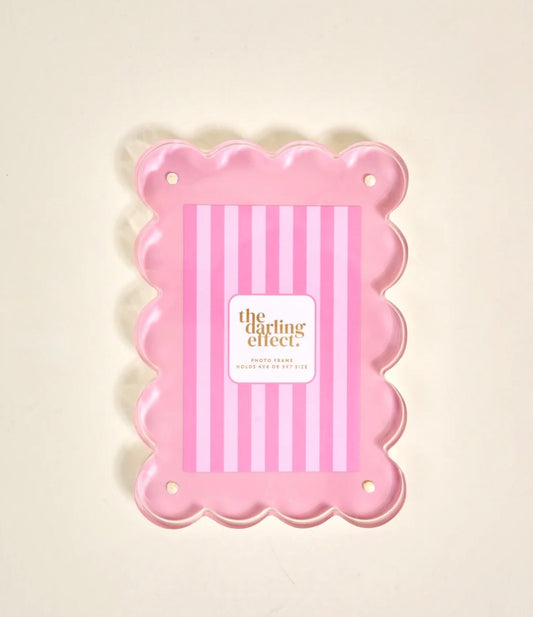 The Darling Effect Rectangle Scalloped Acrylic Frame-Blush