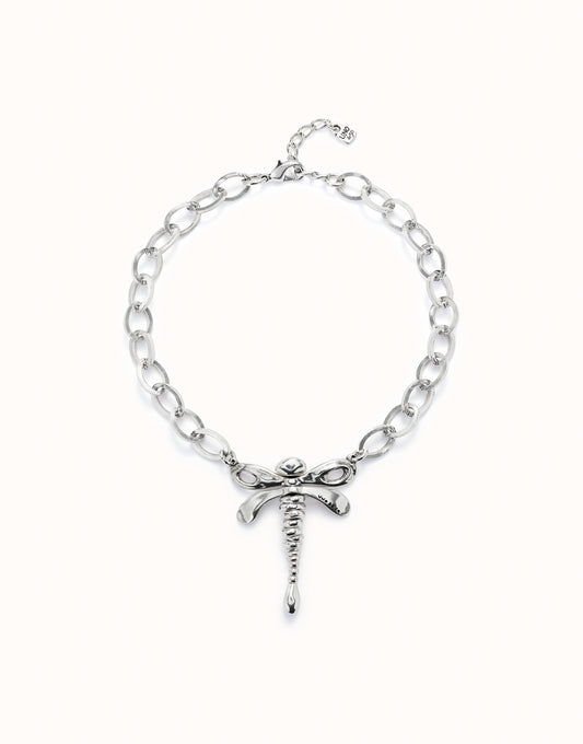 Uno de 50 "To be Rebelled" Dragonfly Necklace-Silver