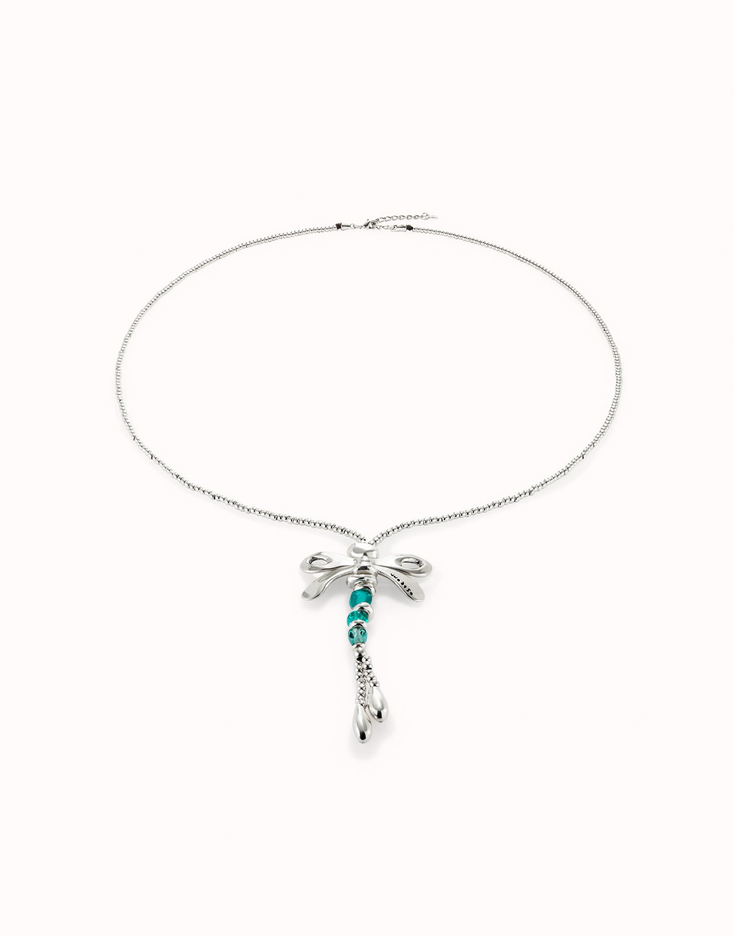 Uno de 50 "To be Rebelled" Long Dragonfly Necklace-Silver