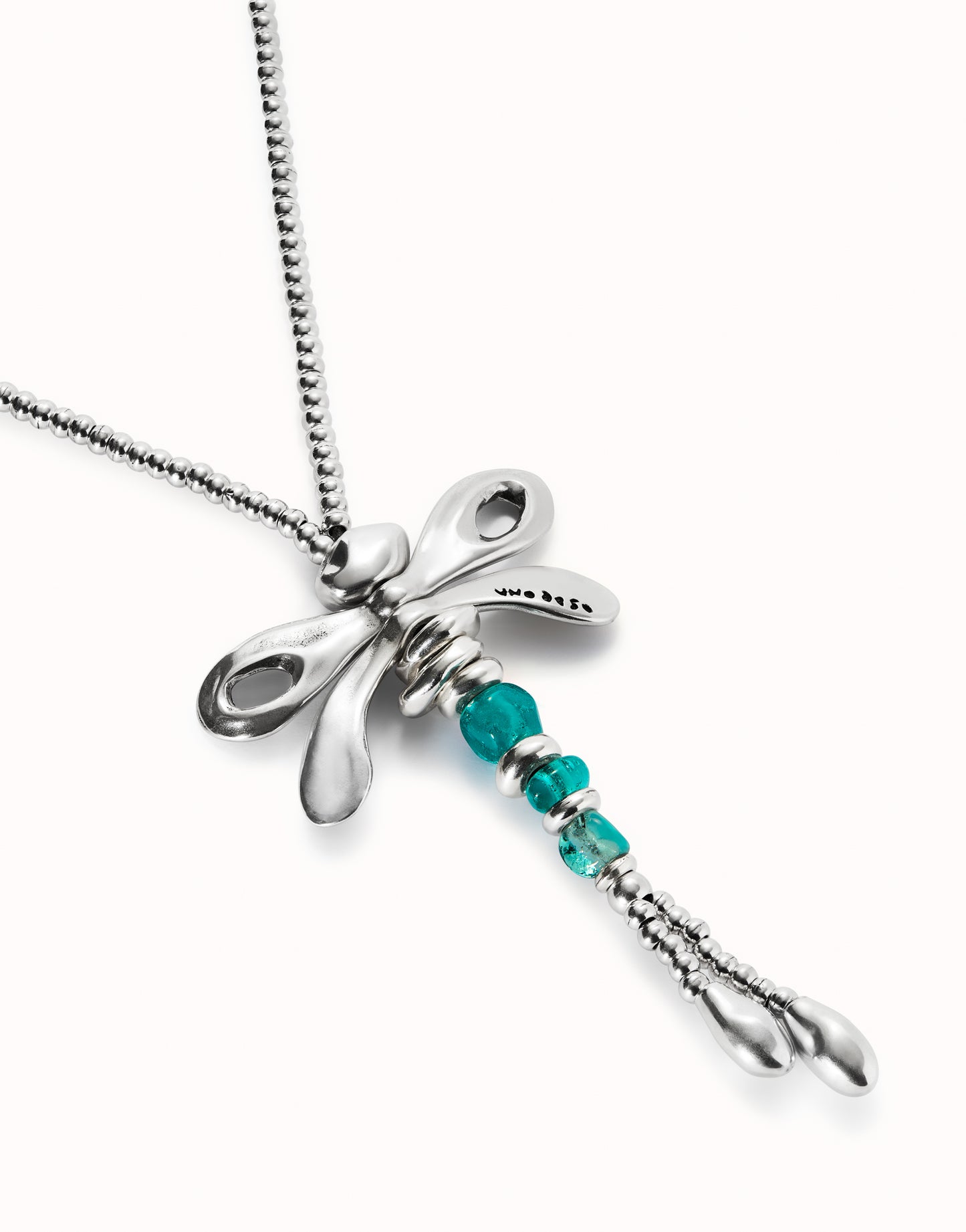 Uno de 50 "To be Rebelled" Long Dragonfly Necklace-Silver