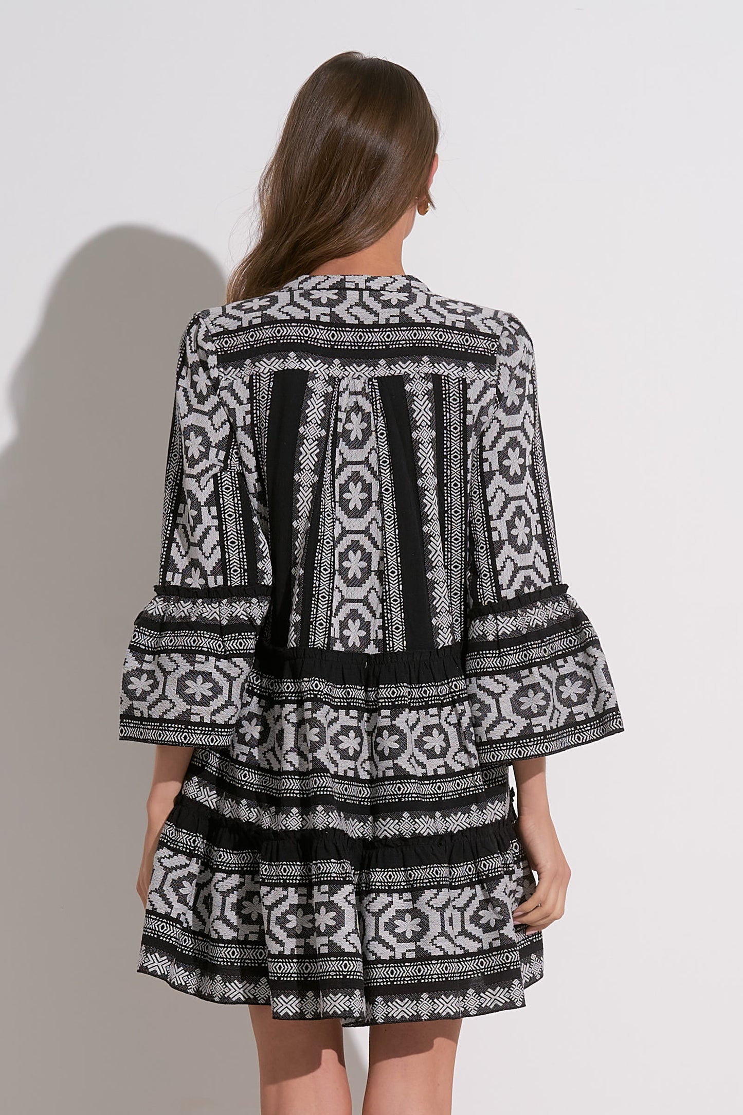 Elan "Naomi" Dress-Black/White